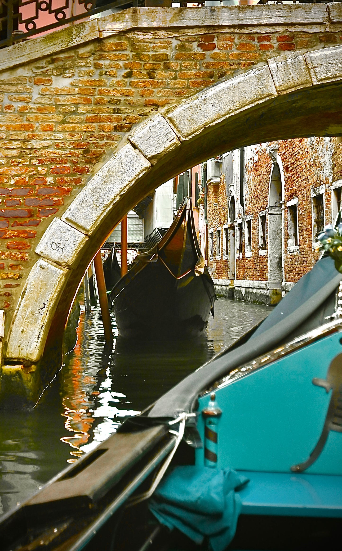 Gondolas Glide through the Narrow Waterways of Venice